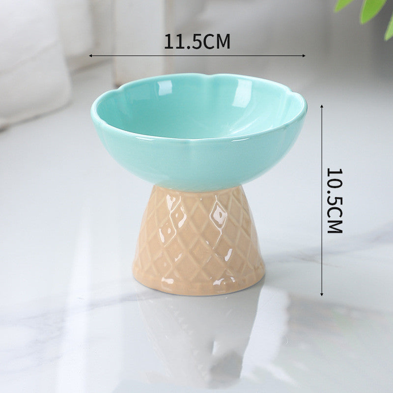 Neck Protecting Health Glaze Ceramic Pet Bowl