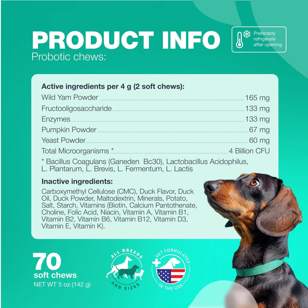 Do Not Sell On Amazon Probiotics For Dogs Support Gut Health Immunity Yeast Balance Itchy Skin Allergies Probiotics And Digestive Enzymes Coprophagia Deterrent For Dogs 180 Probiotic Chews For Dogs