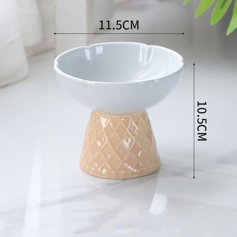 Neck Protecting Health Glaze Ceramic Pet Bowl