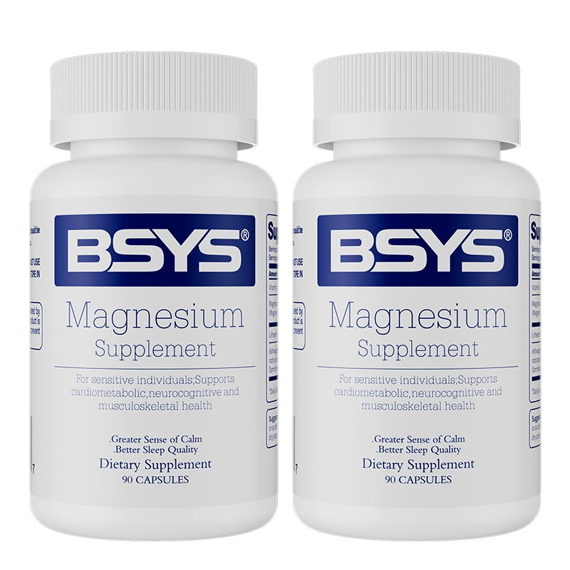 BSYS Magnesium Supplements Sleep & Anxiety Relief Aid  Muscle Relaxation Support  Heart Health & Blood Sugar Balance Formula  Cognitive Function Enhancement  Nighttime Wellness Supplement