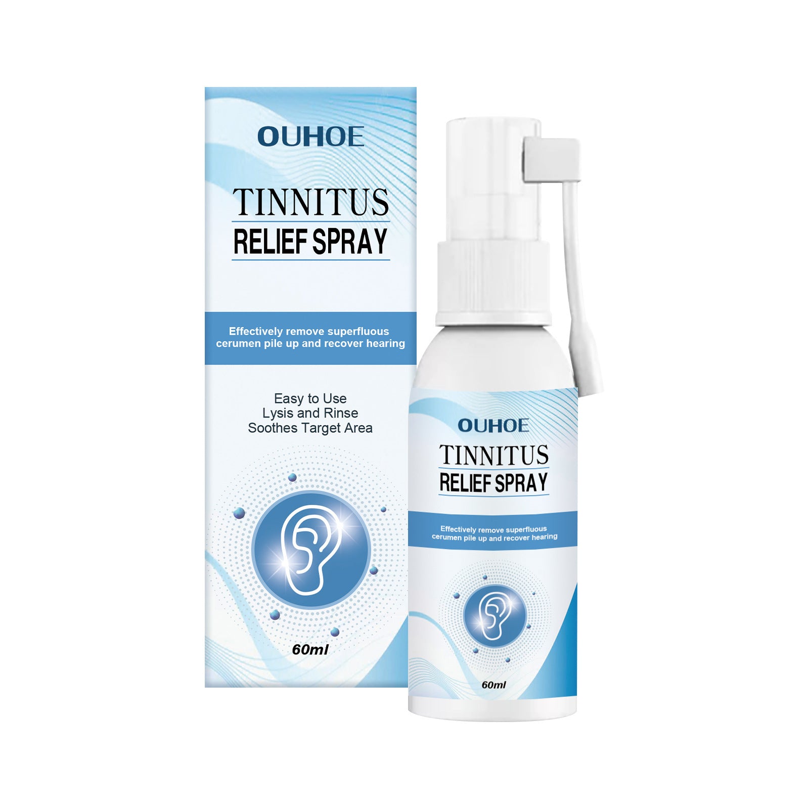 Tinnitus Relief Spray Relieving Ear Discomfort Back Earplugs Earwax Cleaning Care Spray